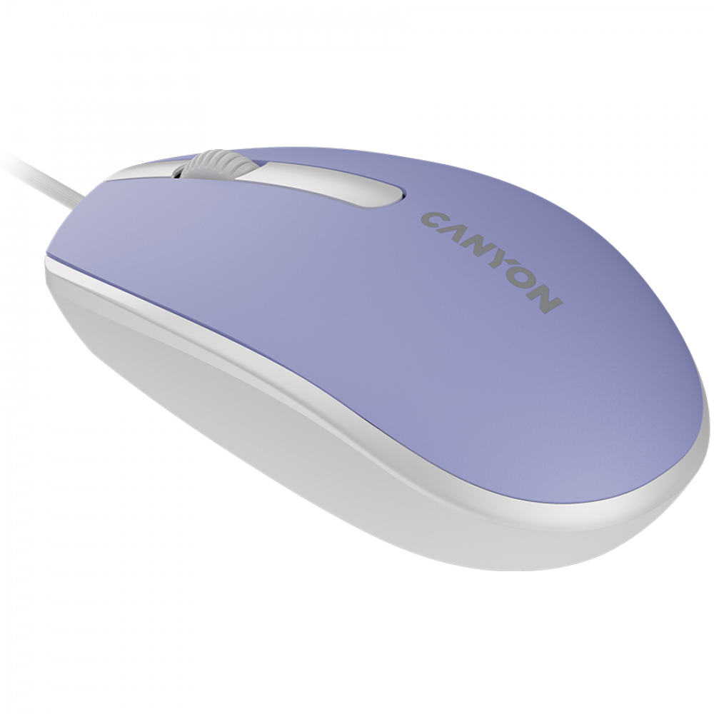 Mysz przewodowa ergonomiczna Canyon M-10 lawendowa