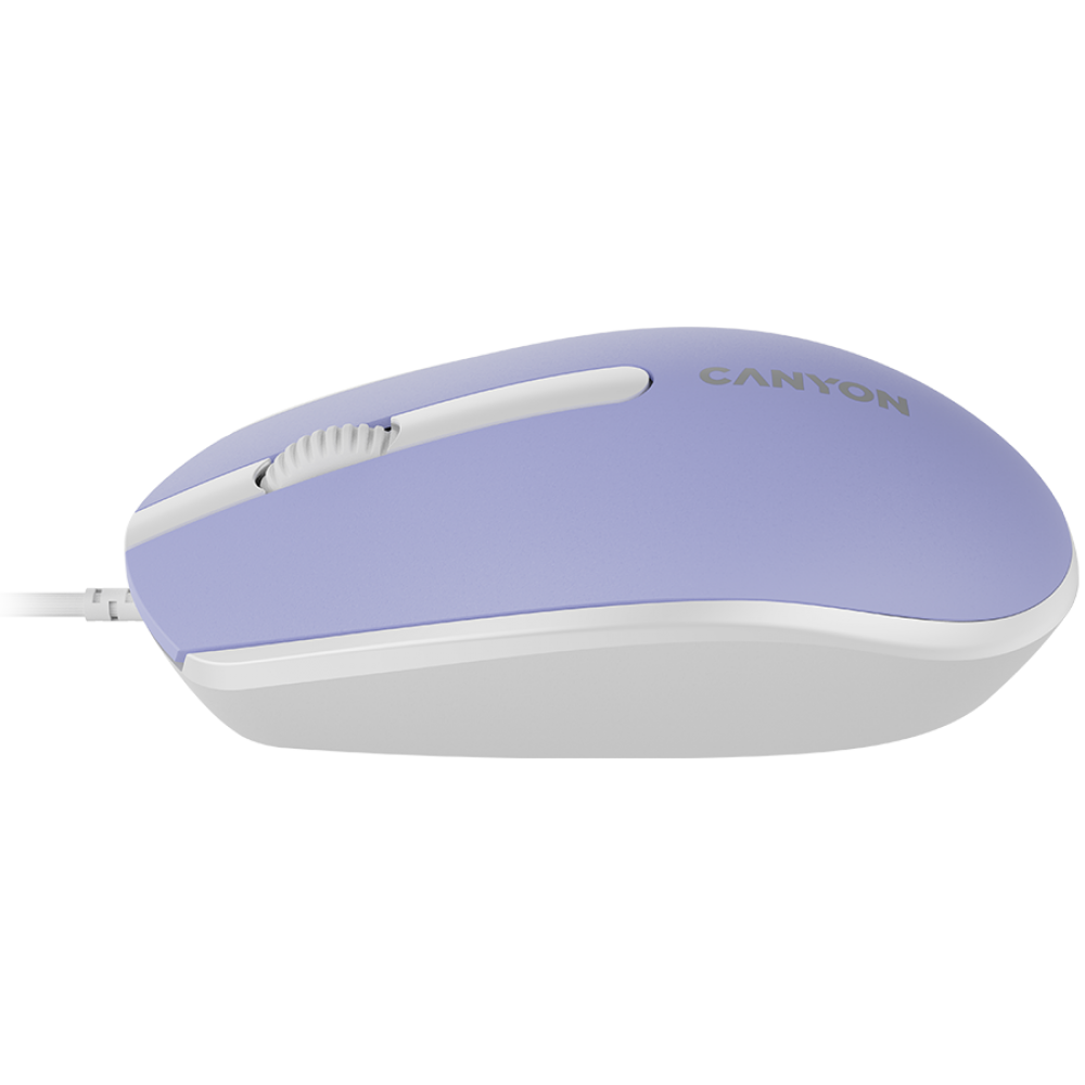 Mysz przewodowa ergonomiczna Canyon M-10 lawendowa