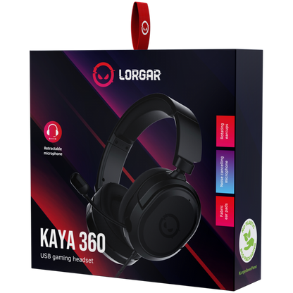 Gaming-Headset Lorgar Kaya 360 mit Mikrofon schwarz