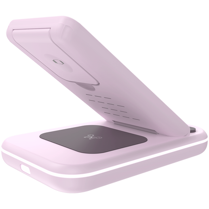 Ładowarka bezprzewodowa 15W 3w1 Canyon WS-304 różowy