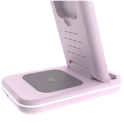 Ładowarka bezprzewodowa 15W 3w1 Canyon WS-304 różowy