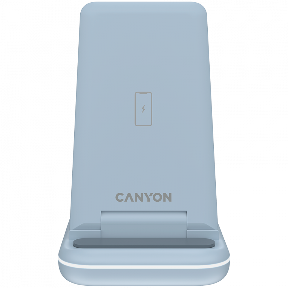 Ładowarka bezprzewodowa 15W 3w1 Canyon WS-304 niebieska