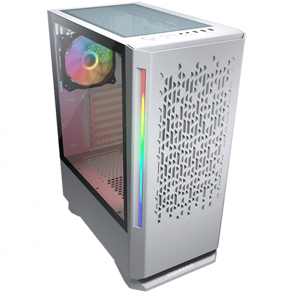 COUGAR MX430 Obudowa Midi Tower z 3 wentylatorami ARGB, Biała