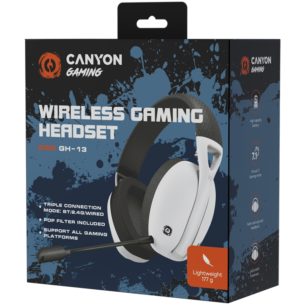 Zestaw słuchawkowy bezprzewodowy Canyon GH-13 biały
