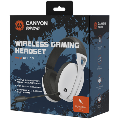 Zestaw słuchawkowy bezprzewodowy Canyon GH-13 biały