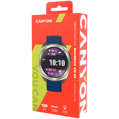 Smartwatch mit GPS 1,3" wasserdicht Canyon SW-83 Silber Blau