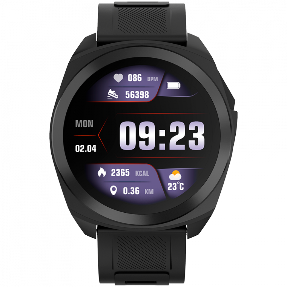 Smartwatch mit GPS 1,3" Aktivitätstracker Canyon SW-83 schwarz