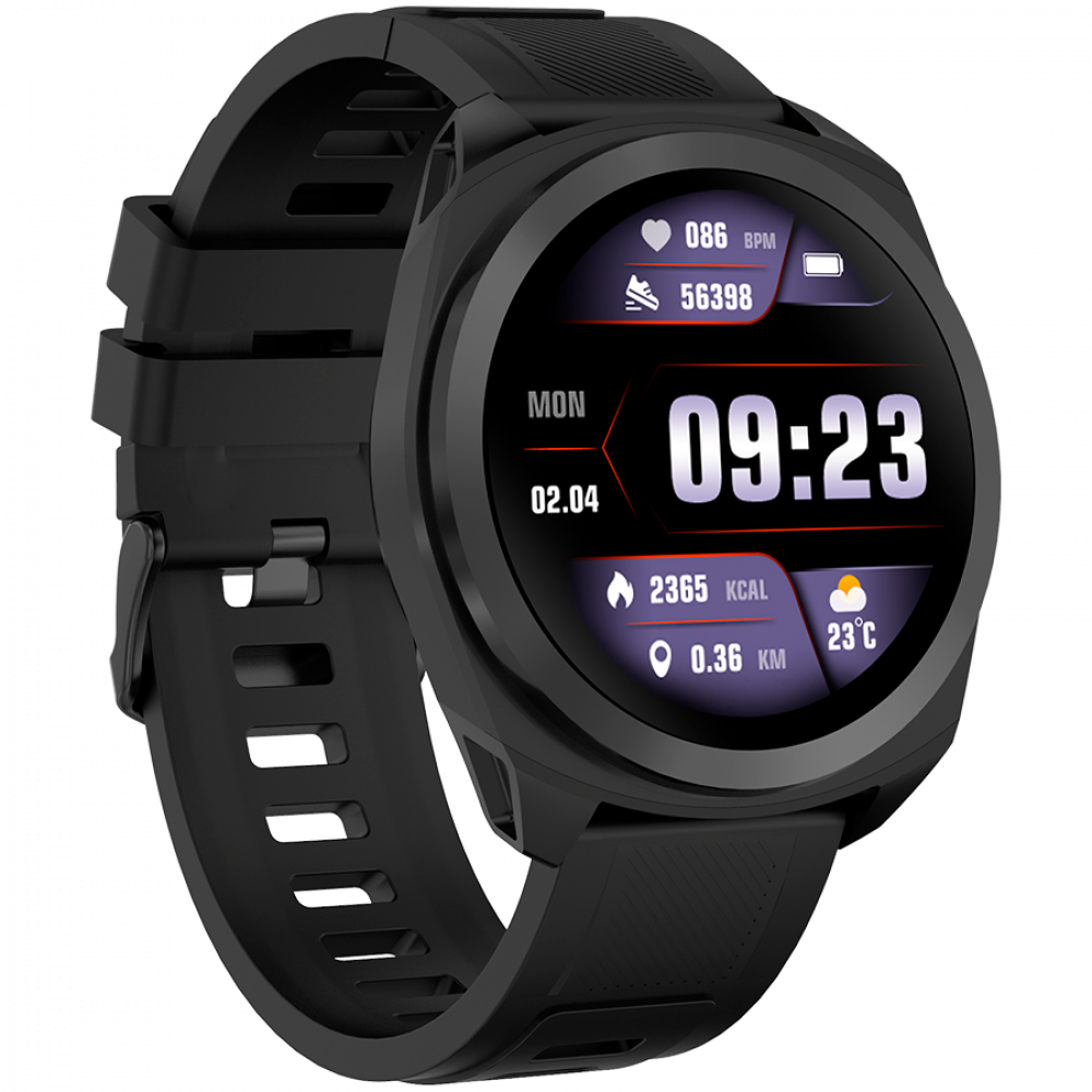 Smartwatch mit GPS 1,3" Aktivitätstracker Canyon SW-83 schwarz