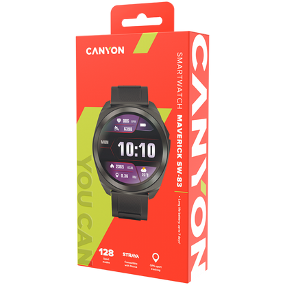 Smartwatch mit GPS 1,3" Aktivitätstracker Canyon SW-83 schwarz
