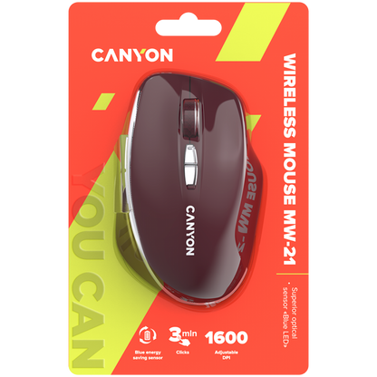 Kabellose LED-Maus Bluetooth 2in1 Canyon MW-21 rot