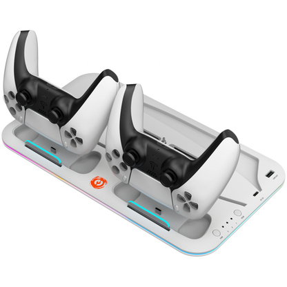 PS5-Standfuß mit RGB-Beleuchtung, Ladefunktion und Kühlung Canyon CS-5 weiß