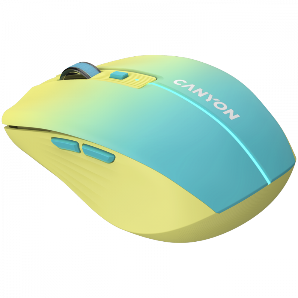 Canyon MW-44 Yellow-Blue Wireless Mouse with USB-C Charging