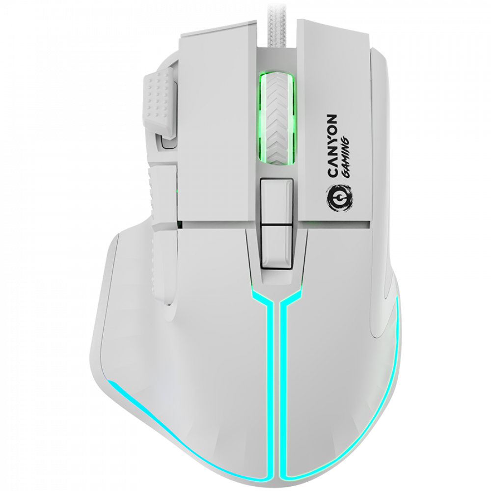 Mysz gamingowa przewodowa 9 przycisków RGB Canyon GM-636 biała