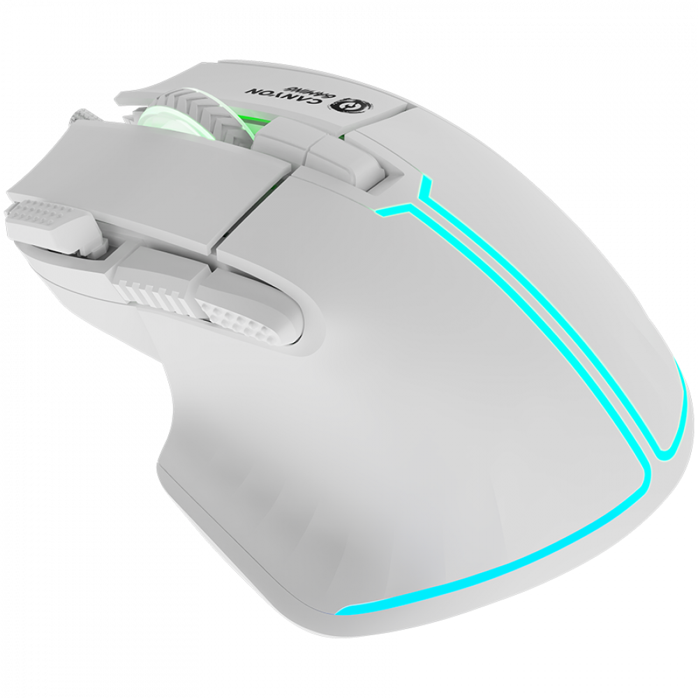 Mysz gamingowa przewodowa 9 przycisków RGB Canyon GM-636 biała