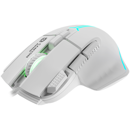 Mysz gamingowa przewodowa 9 przycisków RGB Canyon GM-636 biała
