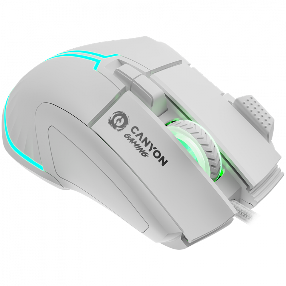 Mysz gamingowa przewodowa 9 przycisków RGB Canyon GM-636 biała
