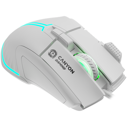 Mysz gamingowa przewodowa 9 przycisków RGB Canyon GM-636 biała