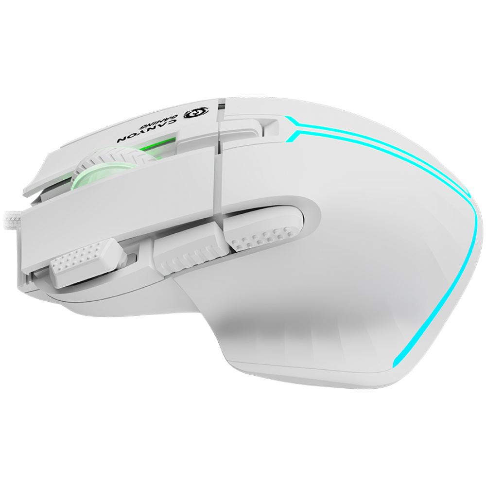 Mysz gamingowa przewodowa 9 przycisków RGB Canyon GM-636 biała