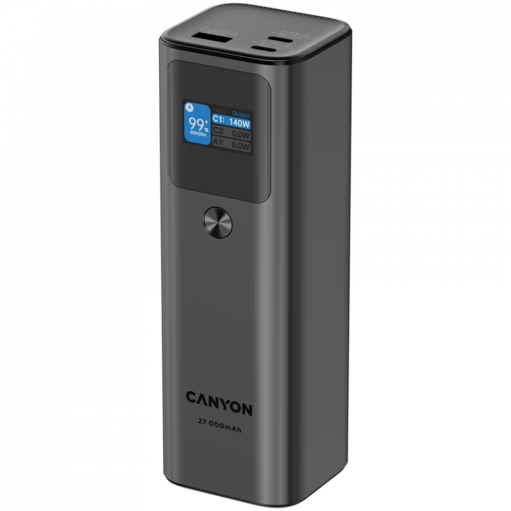 Powerbank für Laptop 27000 mAh 140W PD QC 3.0 Canyon PB-2010 Graphit