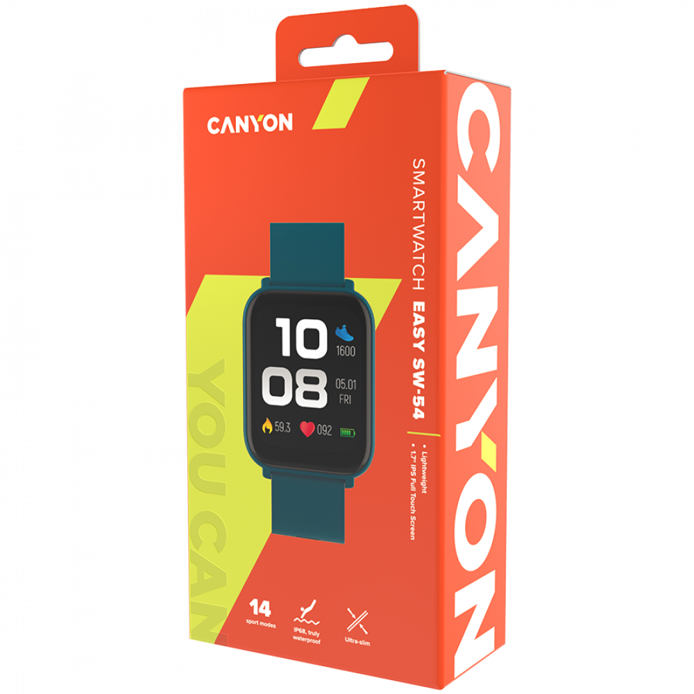 Smartwatch Easy mit Gesundheitsfunktionen Canyon SW-54 Grün