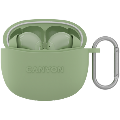 Słuchawki dokanałowe TWS 5 z etui bezprzewodowe Canyon TWS-5 zielony