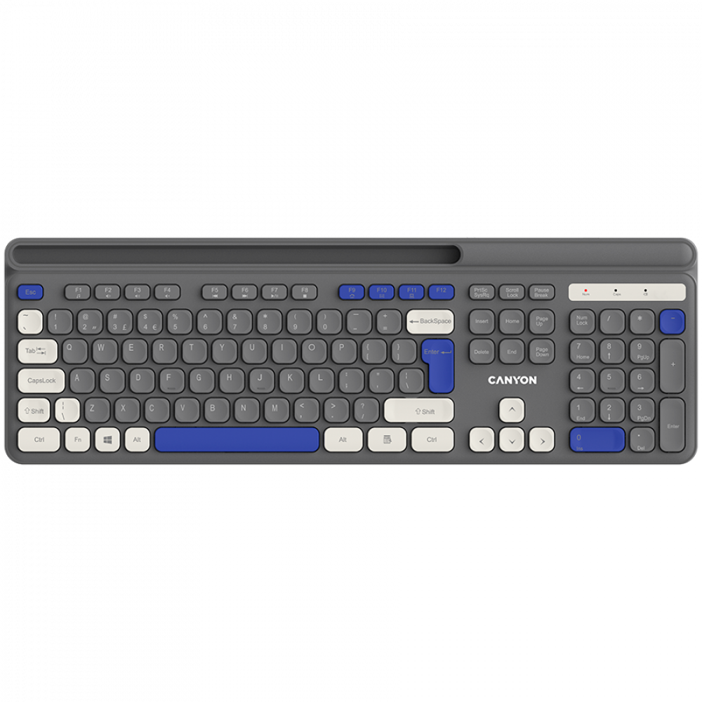 Klawiatura bezprzewodowa HKB-W03 ergonomiczna Canyon HKB-W03 szara