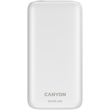 Powerbank 30000 mAh PD 20W QC 3.0 z LED Canyon PB-301 biały