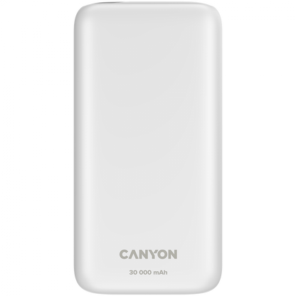 Power bank 30000 mAh PD 20W QC 3.0 with LED Canyon PB-301 white