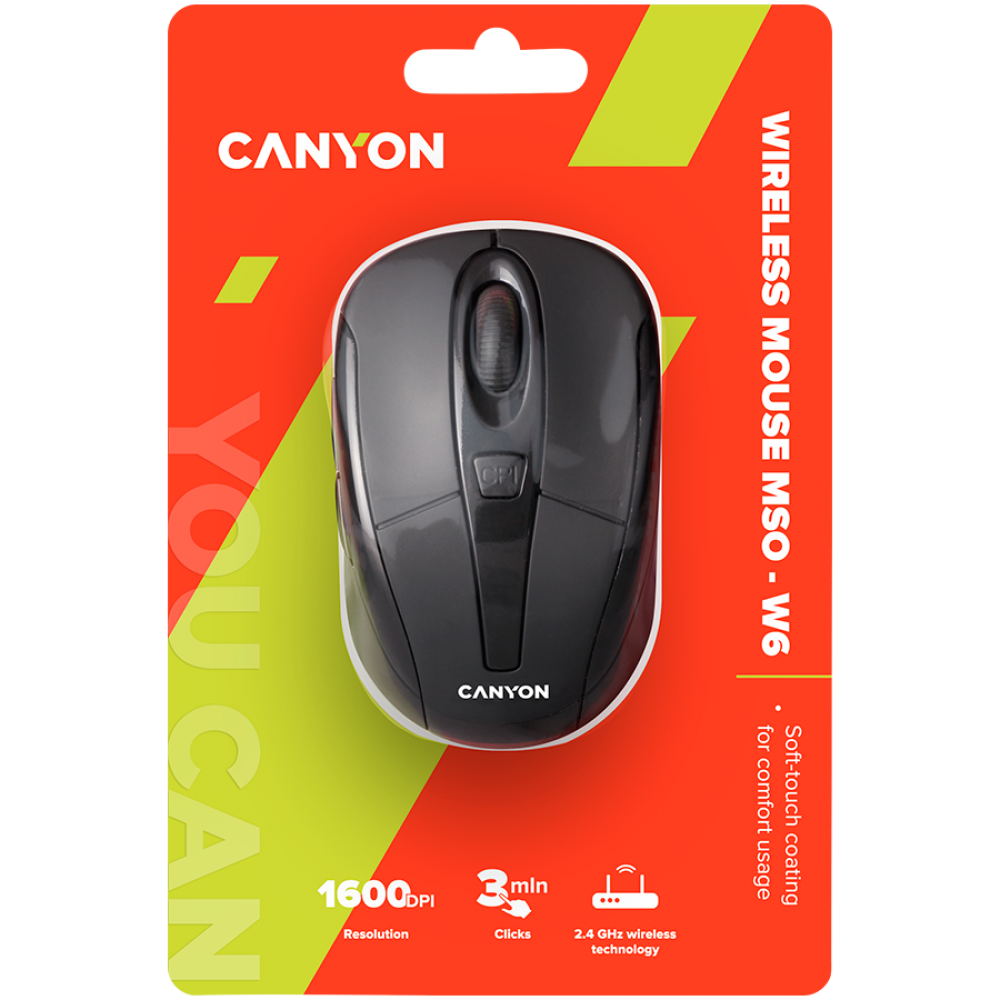 Kabellose 2.4 GHz ergonomische Maus Canyon MSO-W6 schwarz