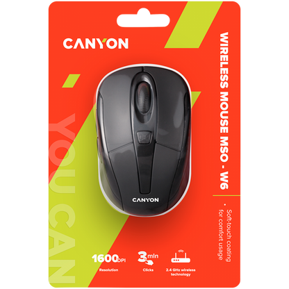 Kabellose 2.4 GHz ergonomische Maus Canyon MSO-W6 schwarz
