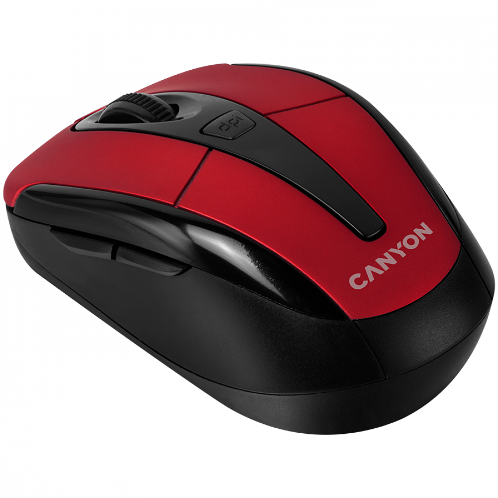 Kabellose 2.4-GHz-Maus ergonomisch Canyon MSO-W6 rot