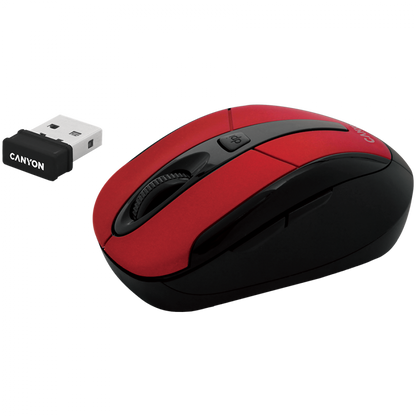 Kabellose 2.4-GHz-Maus ergonomisch Canyon MSO-W6 rot