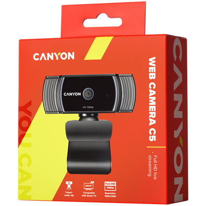 Kamera internetowa Full HD 1080p Auto Focus Canyon C5 czarna