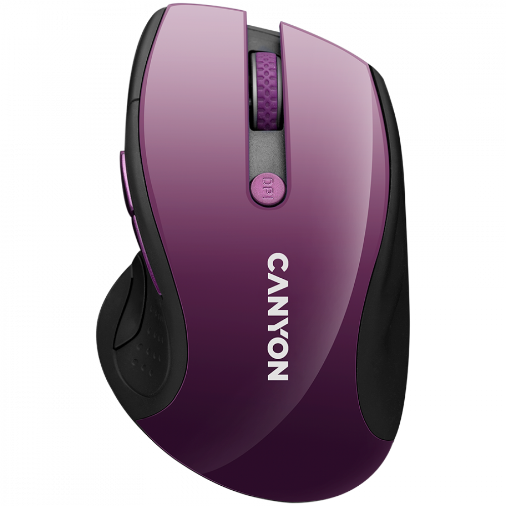 Kabellose BlueLED-Maus Canyon MW 01 lila ergonomisch