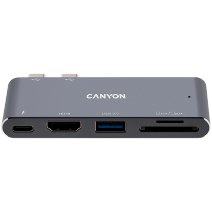 HUB Thunderbolt 3 5w1 4K stacja dokująca Canyon DS-5 szary
