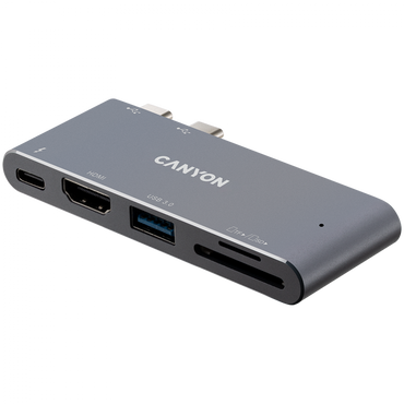 HUB Thunderbolt 3 5w1 4K stacja dokująca Canyon DS-5 szary
