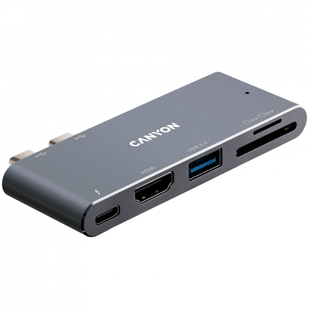 HUB Thunderbolt 3 5w1 4K stacja dokująca Canyon DS-5 szary