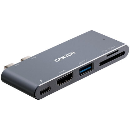 HUB Thunderbolt 3 5w1 4K stacja dokująca Canyon DS-5 szary