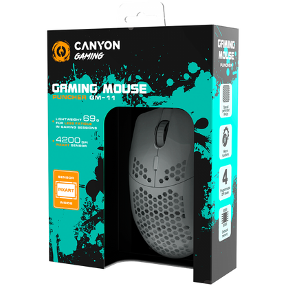 RGB Gaming-Maus kabelgebunden 7 Tasten Canyon GM-11 weiß