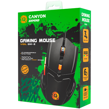 RGB Gaming-Maus kabelgebunden 6 Tasten Canyon GM-2 schwarz