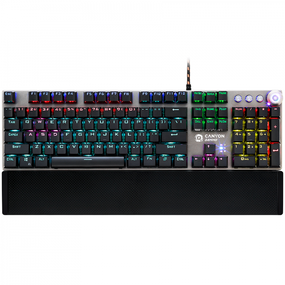 Kabelgebundene Gaming-Tastatur RGB Canyon GK-7 Grau