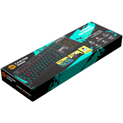 Kabelgebundene Gaming-Tastatur RGB Canyon GK-7 Grau