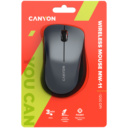 Mysz bezprzewodowa 2.4 GHz ergonomiczna Canyon MW-11 czarna