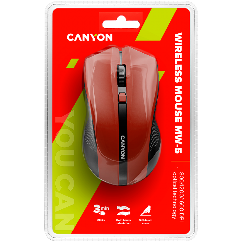 Canyon MW 5 Red Ergonomic Wireless Mouse