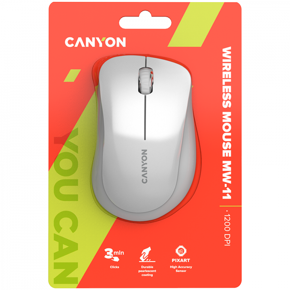 Canyon MW-11 optische kabellose Maus weiß-grau