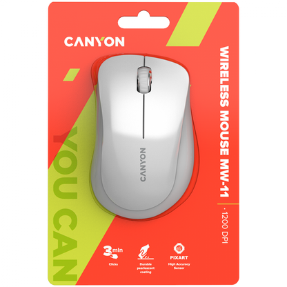 Canyon MW-11 optische kabellose Maus weiß-grau