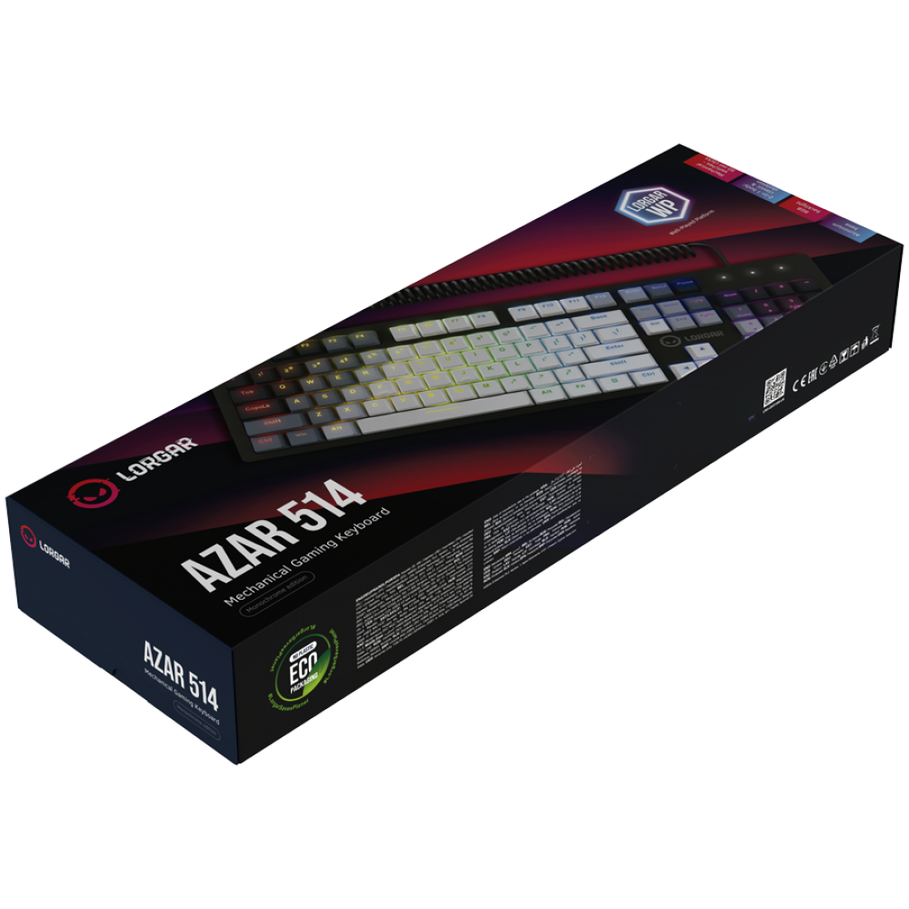 Klawiatura mechaniczna RGB Lorgar Azar 514 czarna przewodowa