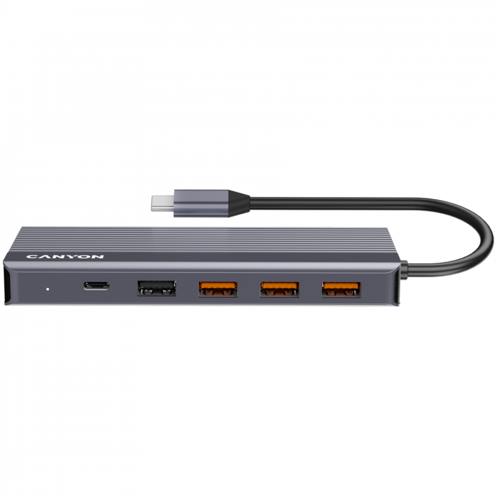 HUB 13 w 1 4K USB-C przenośny Canyon DS-16 szary