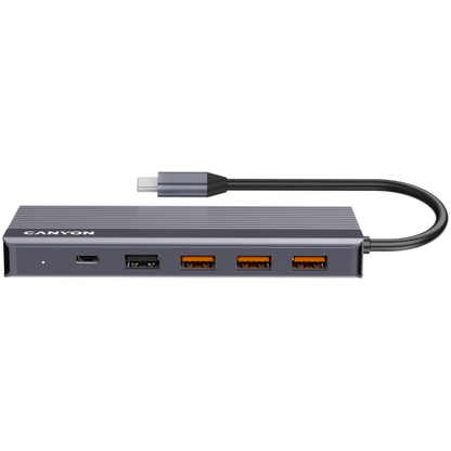 HUB 13 w 1 4K USB-C przenośny Canyon DS-16 szary