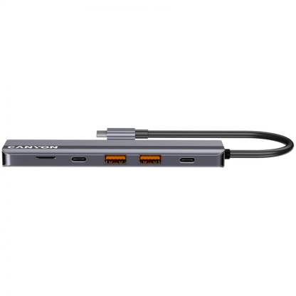 Hub 6in1 4K USB-C Dockingstation Canyon DS-17 grau